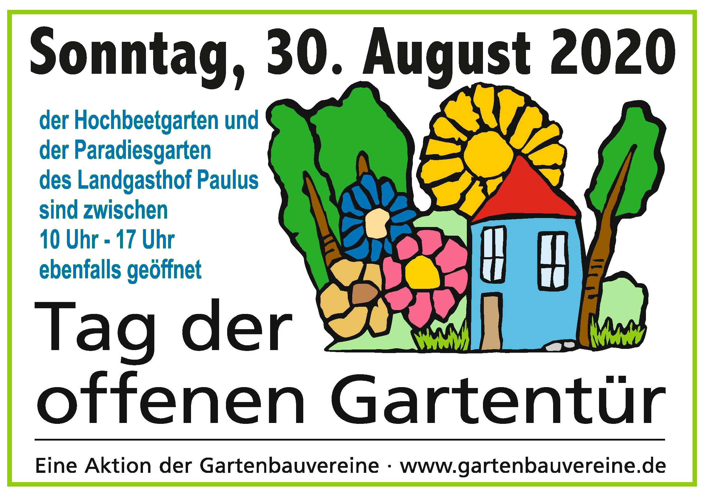 Plakat Gartentür 30. August 2020